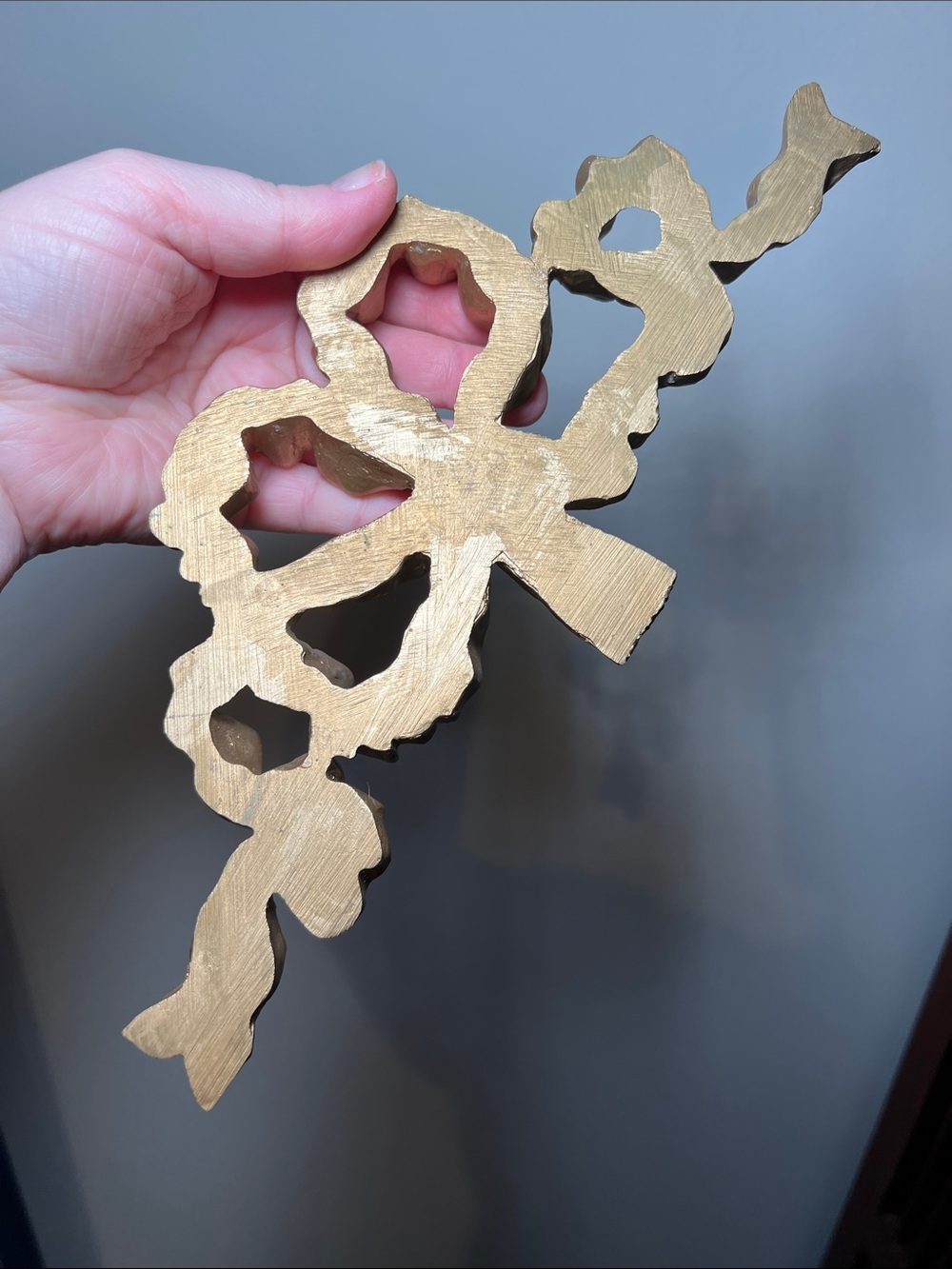 Vintage Style Hollywood Regency Gold Ornate French Bow Wall Decor Accent - Picture 7 of 9